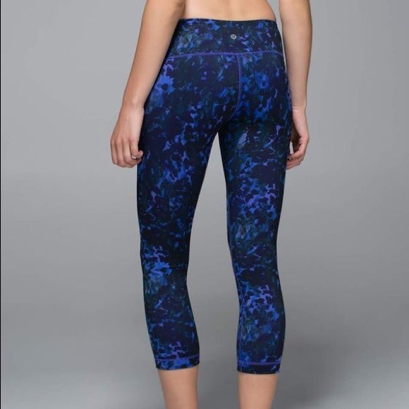 Lululemon Wunder Under Crop Floral Iris - Picture 1 of 8
